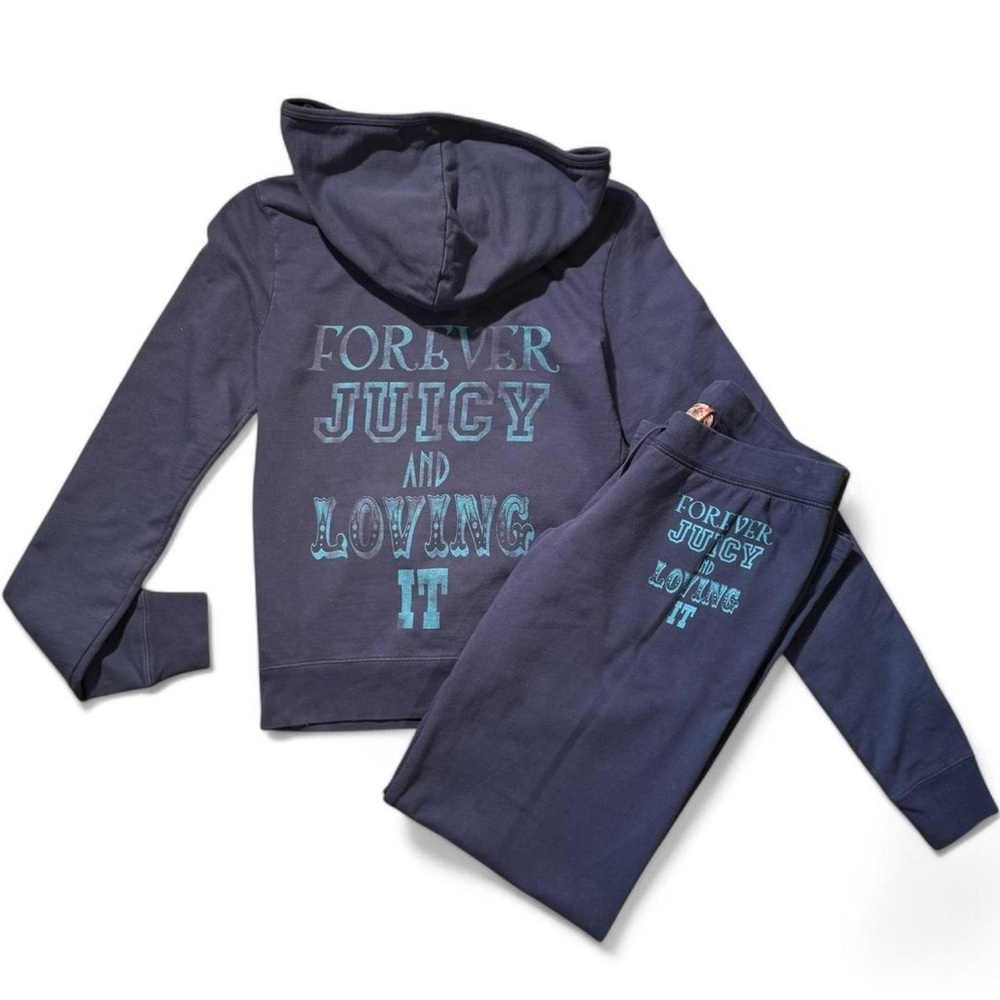 Vintage Forever Juicy and Loving It French Terry Juicy Couture Set Blue Small